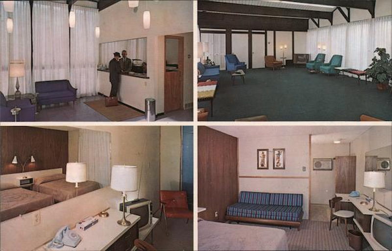 Waterford Motel (Highlander Motel, Thrift Courts of America) - Vintage Postcard